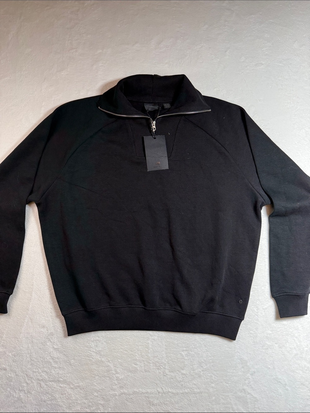 Pull&Bear Black Label Men's Black Half-Zip Sweater